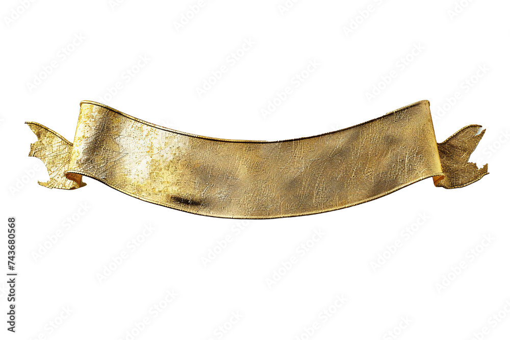 Wall mural empty golden banner isolated on transparent background generative ai