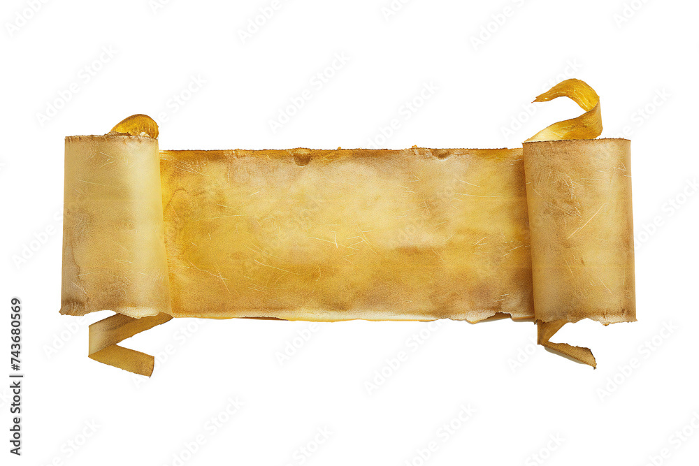 Wall mural empty golden banner isolated on transparent background generative ai