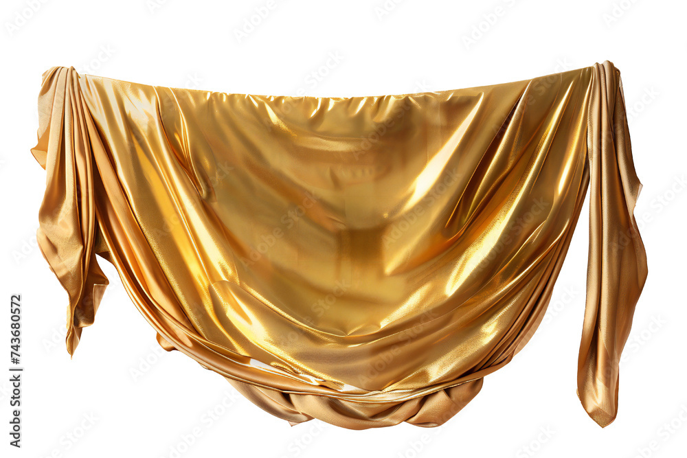 Wall mural empty golden banner isolated on transparent background generative ai