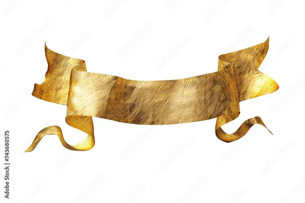 Wall mural empty golden banner isolated on transparent background generative ai
