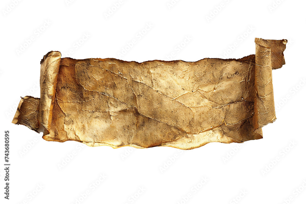 Wall mural empty golden banner isolated on transparent background generative ai