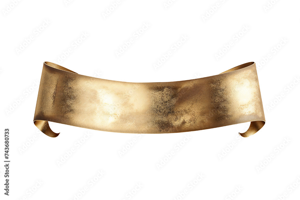 Wall mural empty golden banner isolated on transparent background generative ai