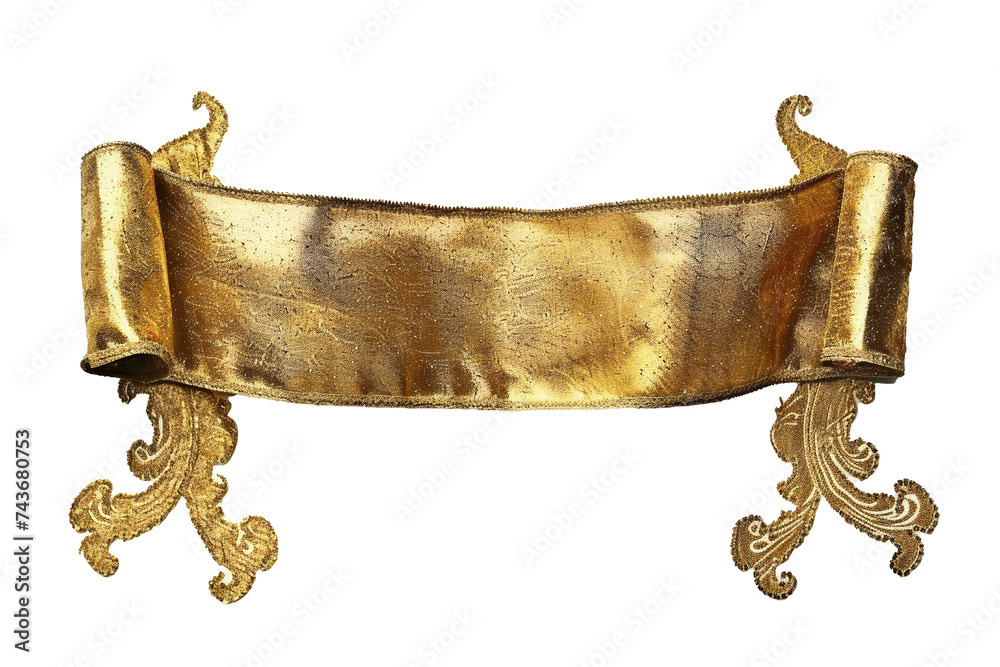 Wall mural empty golden banner isolated on transparent background generative ai