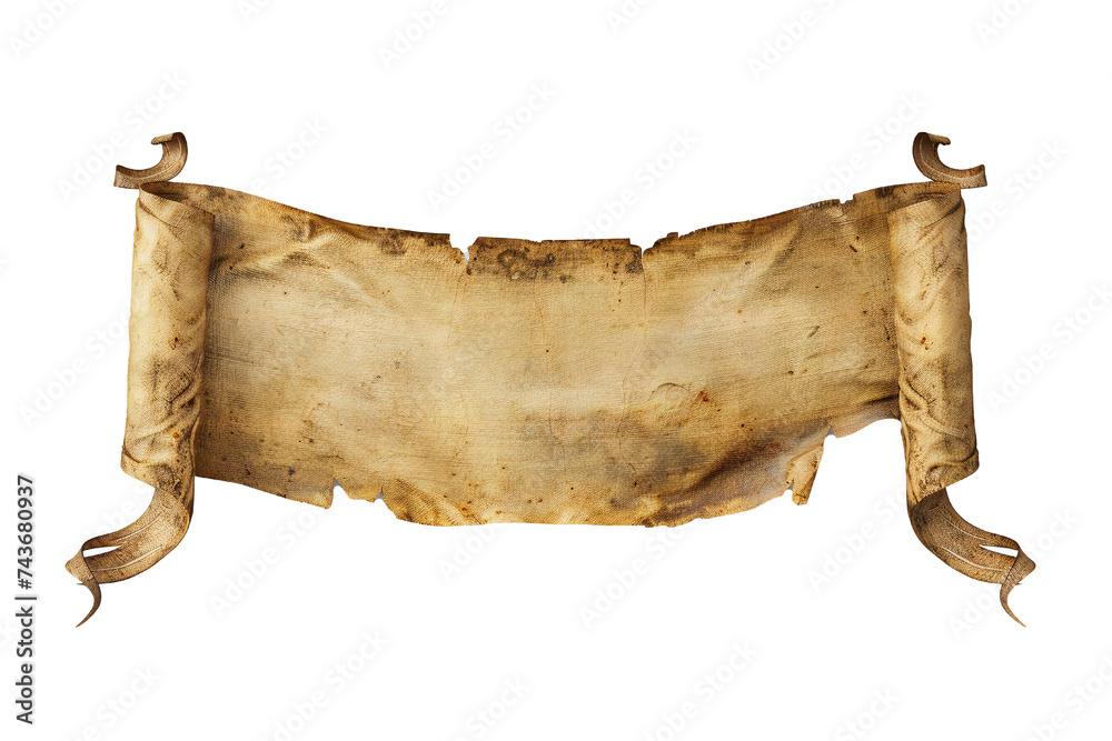 Wall mural empty golden banner isolated on transparent background generative ai