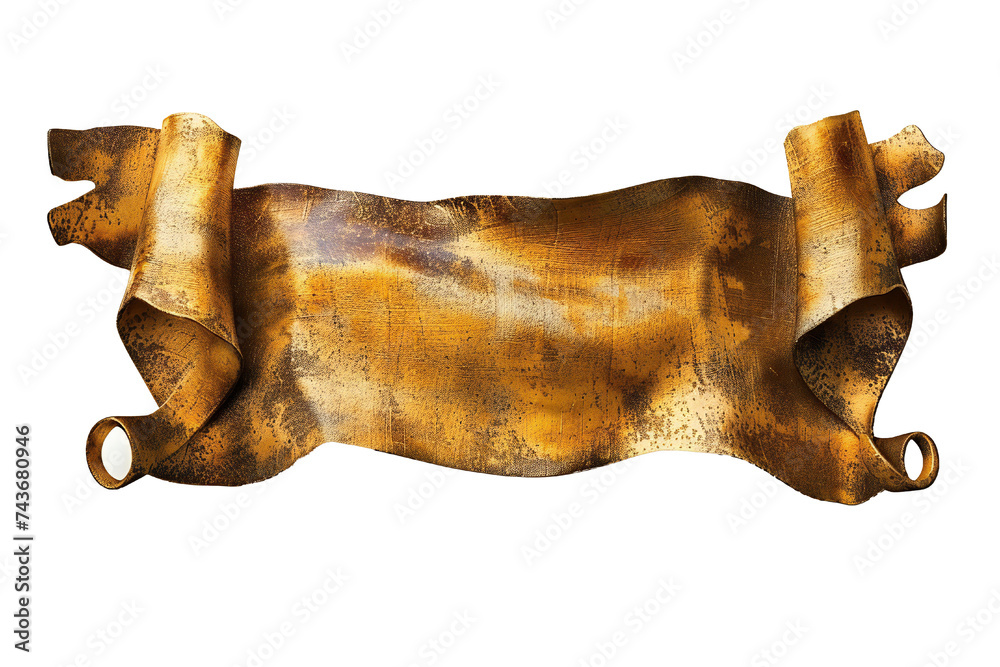 Wall mural empty golden banner isolated on transparent background generative ai