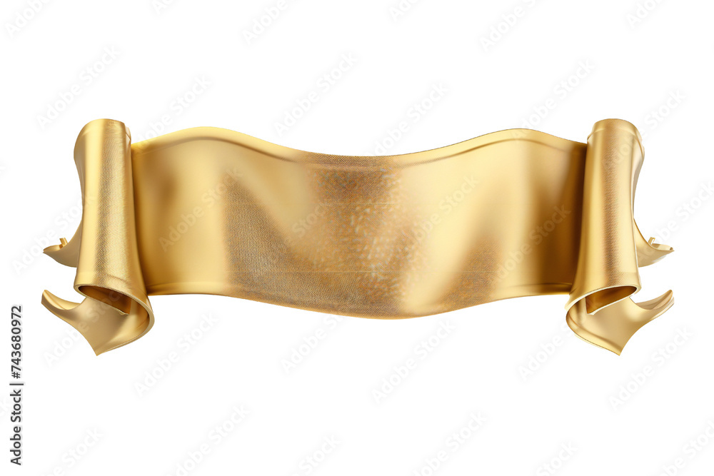 Wall mural empty golden banner isolated on transparent background generative ai