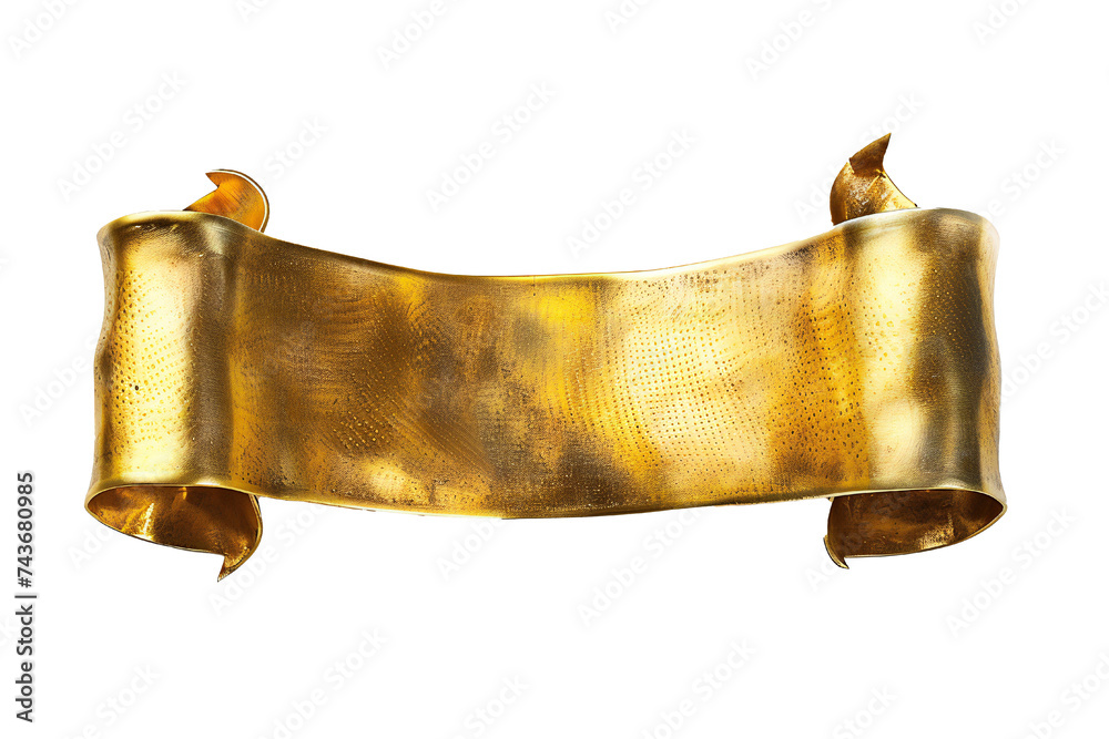 Wall mural empty golden banner isolated on transparent background generative ai