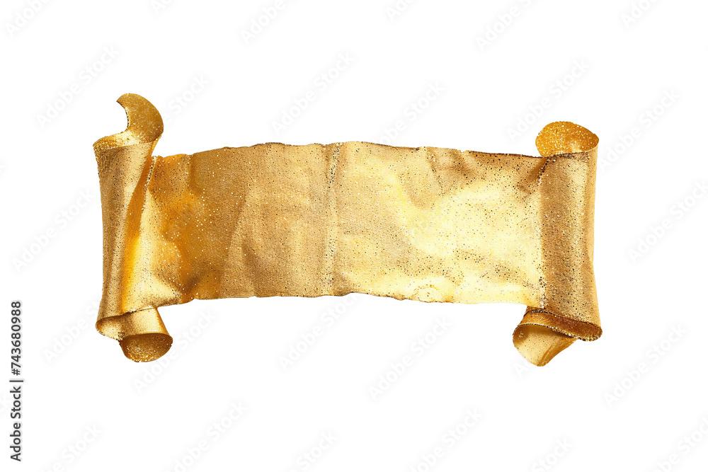 Wall mural empty golden banner isolated on transparent background generative ai