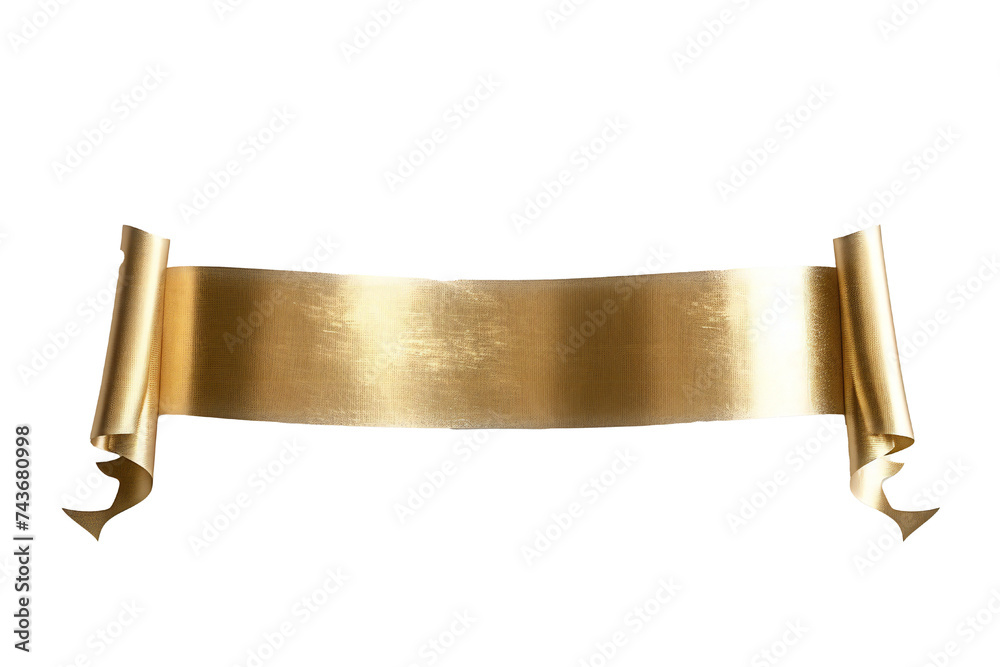 Wall mural empty golden banner isolated on transparent background generative ai