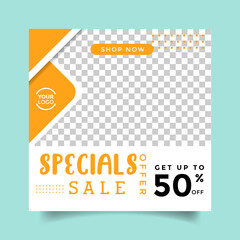 Vector colorful sale social media post design