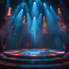 Artistic performances stage light background with spotlight entertainment show