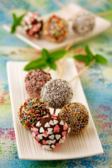 Choolate cake pops.