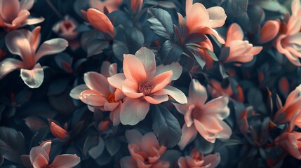 A tapestry of blooms unfolds, each petal a stroke of nature's brush, painting a masterpiece of ephemeral beauty. - obrazy, fototapety, plakaty