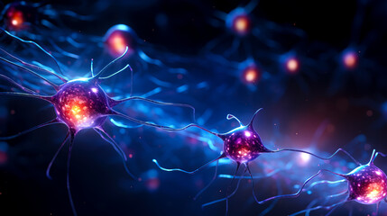 Neuronal Network Synapse Connectivity in Luminous Detail created with Generative AI technology.