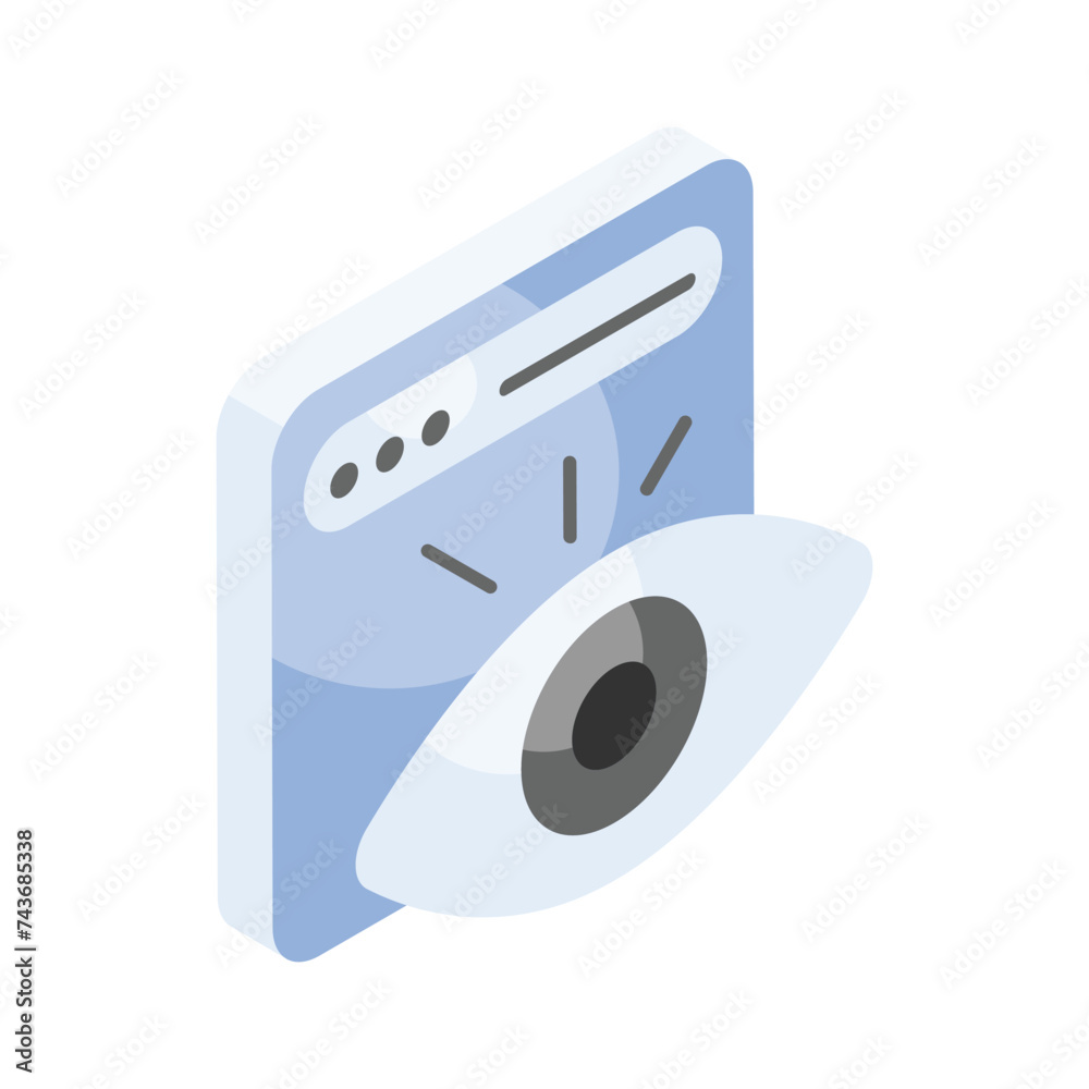 Wall mural get your hands on this creatively designed isometric icon of website monitoring