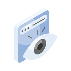 Get your hands on this creatively designed isometric icon of website monitoring