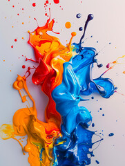 Fototapeta premium Vibrant Acrylic Paint Strokes Spectrum created with Generative AI technology