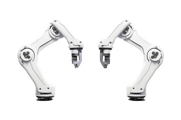 Obraz premium robotic arm welding isolated on white.