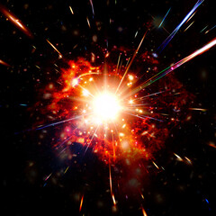 Sunburst. Space dust. The elements of this image furnished by NASA. - 743686560