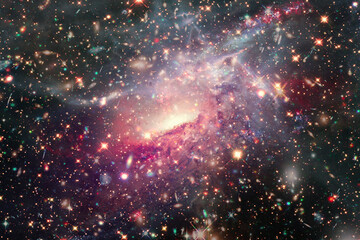 Marvelous galaxy, nebula and stars. The elements of this image furnished by NASA. - 743686734