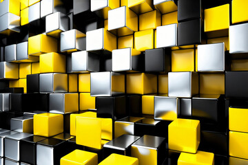 Gelbes Fraktal Quadrat Hintergrund mit Farbverlauf
