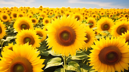 Fototapeta premium Sunflower background, close-up view of intricate spiral pattern of sunflowers