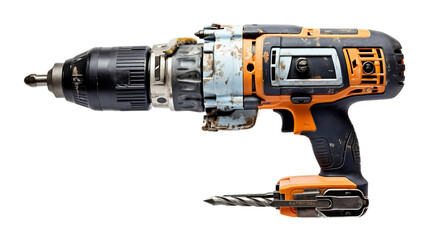 Damaged Power Tool, Broken Equipment, Isolated On Transparent Background