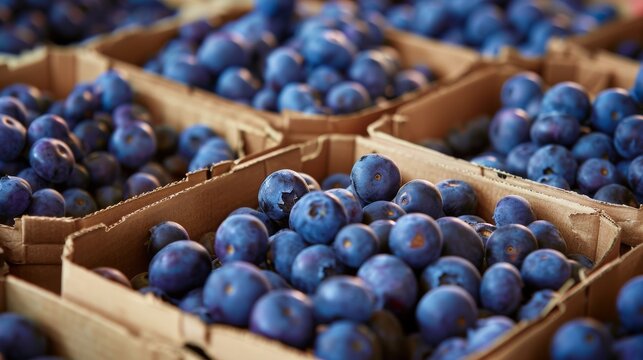 blueberries in organic boxes