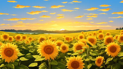 Fototapeta premium Sunflower background, close-up view of intricate spiral pattern of sunflowers