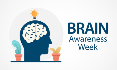 Brain Awareness Week (BAW) is a global campaign that takes place every year in mid-March to increase public awareness of the benefits and progress of brain research. Vector illustration