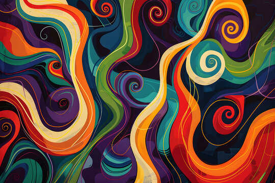 Psychedelischer Hintergrund: Bunte und abstrakte Muster f&uuml;r kreative Projekte