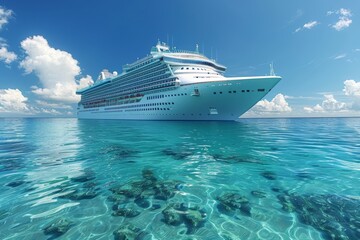 cruise ship sailing through serene waters