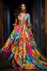 Captivating Display of Color and Craftsmanship in a Gwennie Tam Designer Dress
