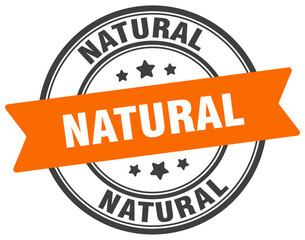 natural stamp. natural label on transparent background. round sign