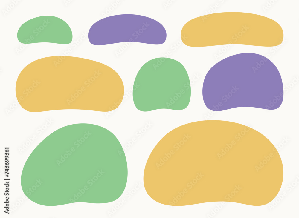 Sticker a set of hand drawn doodle blank text frames. colored text box. empty speech bubbles on white backgr
