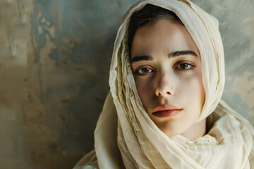 Naklejka premium Portrait of a beautiful young biblical woman