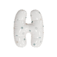 3D porcelain polka dot pattern helium balloon letter H