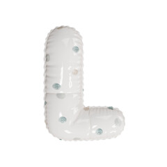 3D porcelain polka dot pattern helium balloon letter L