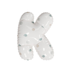 3D porcelain polka dot pattern helium balloon letter K