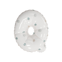 3D porcelain polka dot pattern helium balloon letter Q