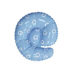 3D blue polka dot pattern helium balloon 