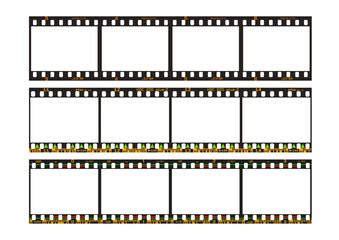 Vector pack of photographic analog films borders with barcodes (version 2)