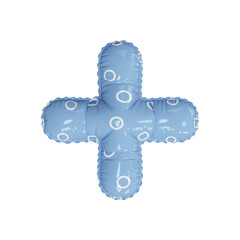 3D blue polka dot pattern helium balloon 