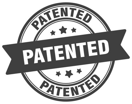 patented stamp. patented label on transparent background. round sign