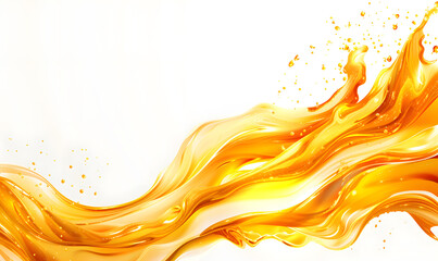 Splashes of oily liquid. Organic or motor oil on a white background