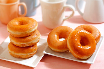 Homemade doughnuts.