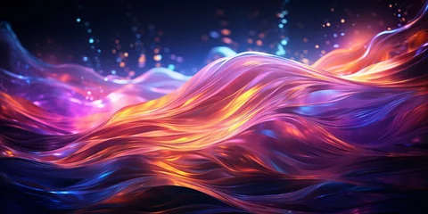 Tragetasche Abstract liquid glowing waves and lighting particles © toomi123