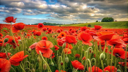 Obraz premium poppy field and sky