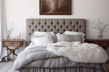 Tufted Headboards Elegance: Baroque Style Bedroom Decors with Scandinavian Fusion