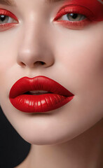 Naklejka premium Woman with lipstick 